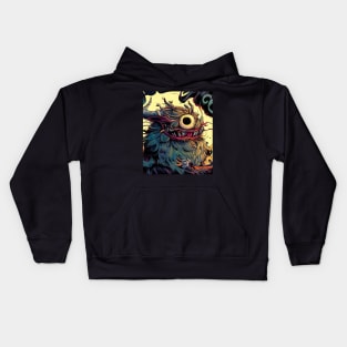 Fluffy spooky funny monster Kids Hoodie